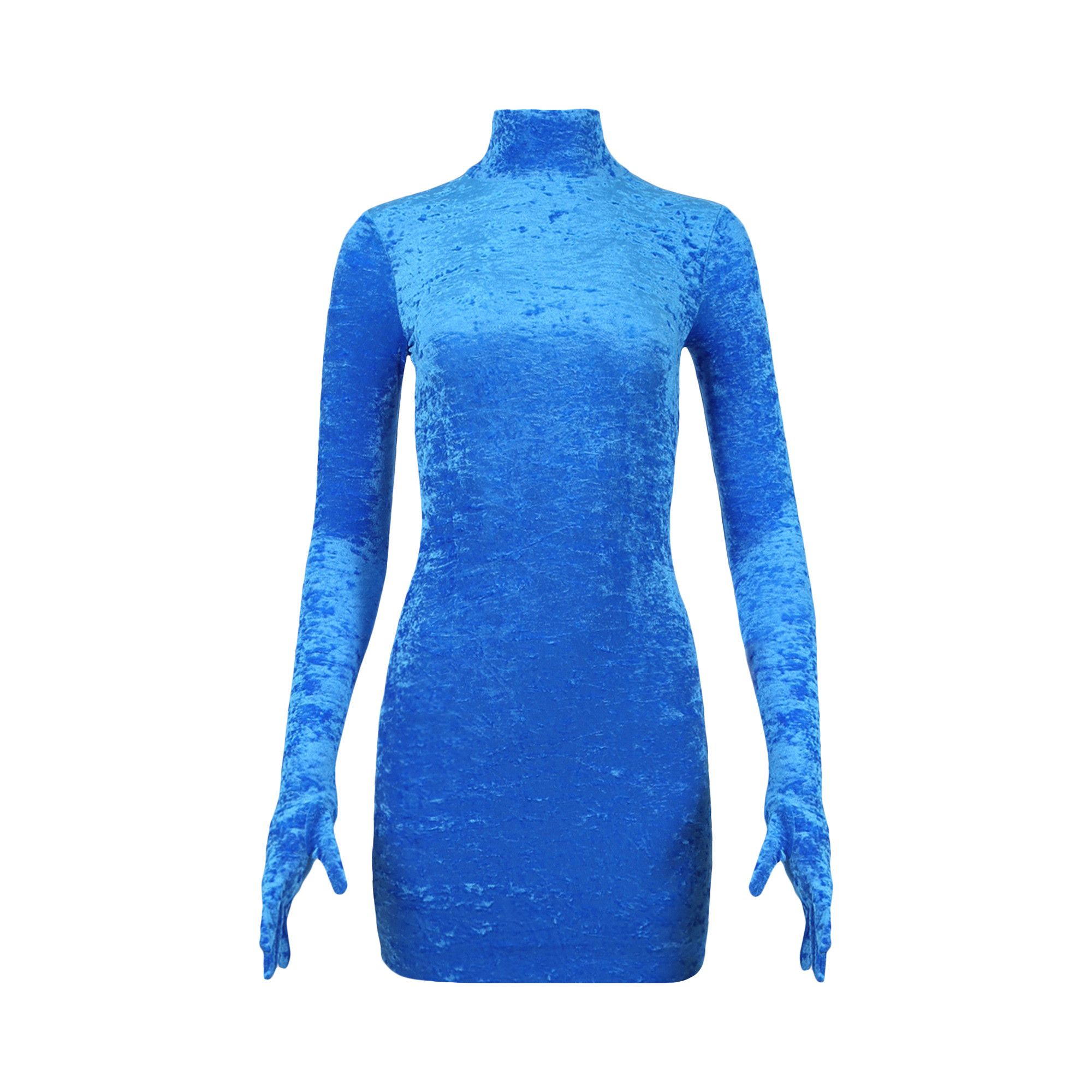 Buy Vetements Velvet Styling Dress With Gloves Blue WA53DR550N
