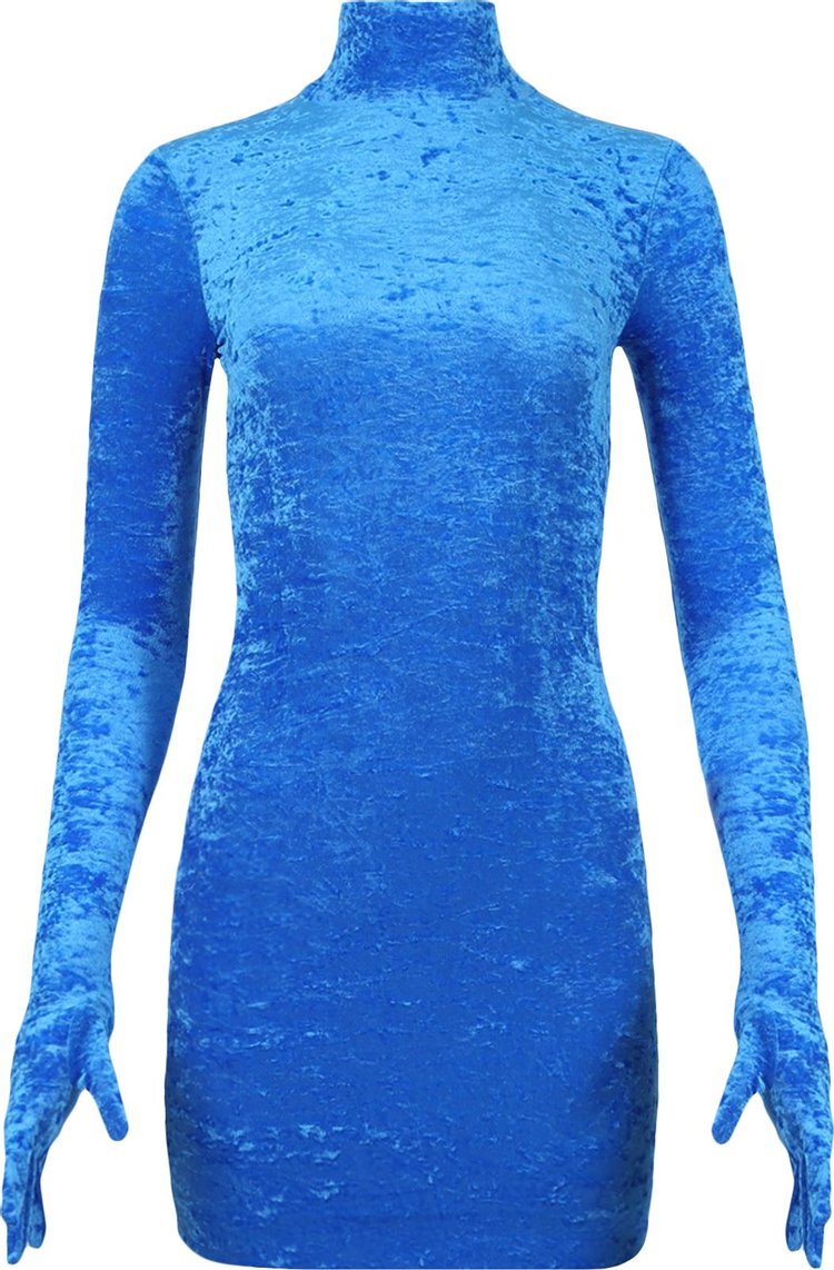 Vetements Velvet Styling Dress With Gloves 'Blue'