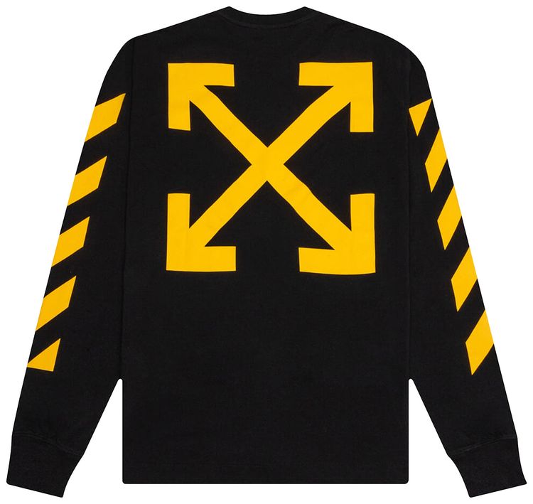 Off White Diagonal Arrow Caravaggio Skate Long Sleeve Tee BlackWhite