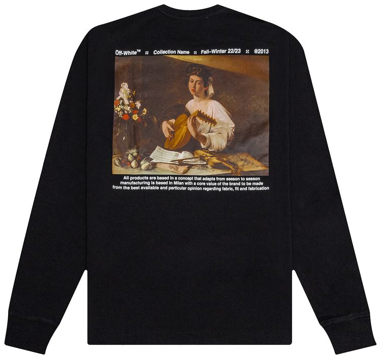 Off White Caravaggio Lute Skate Long Sleeve Tee BlackWhite