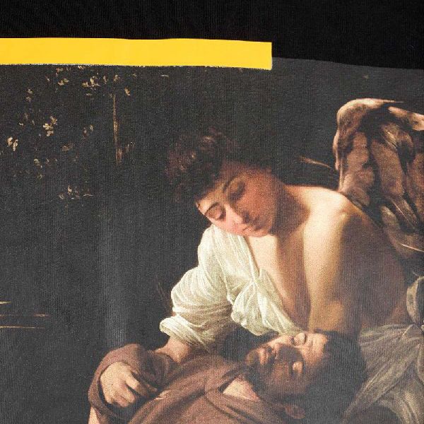 【Off-White】Caravaggio Print T-shirt★OMAA027C99JER0141001 Buy Off-White Caravaggio Print T-Shirt 'Black/White