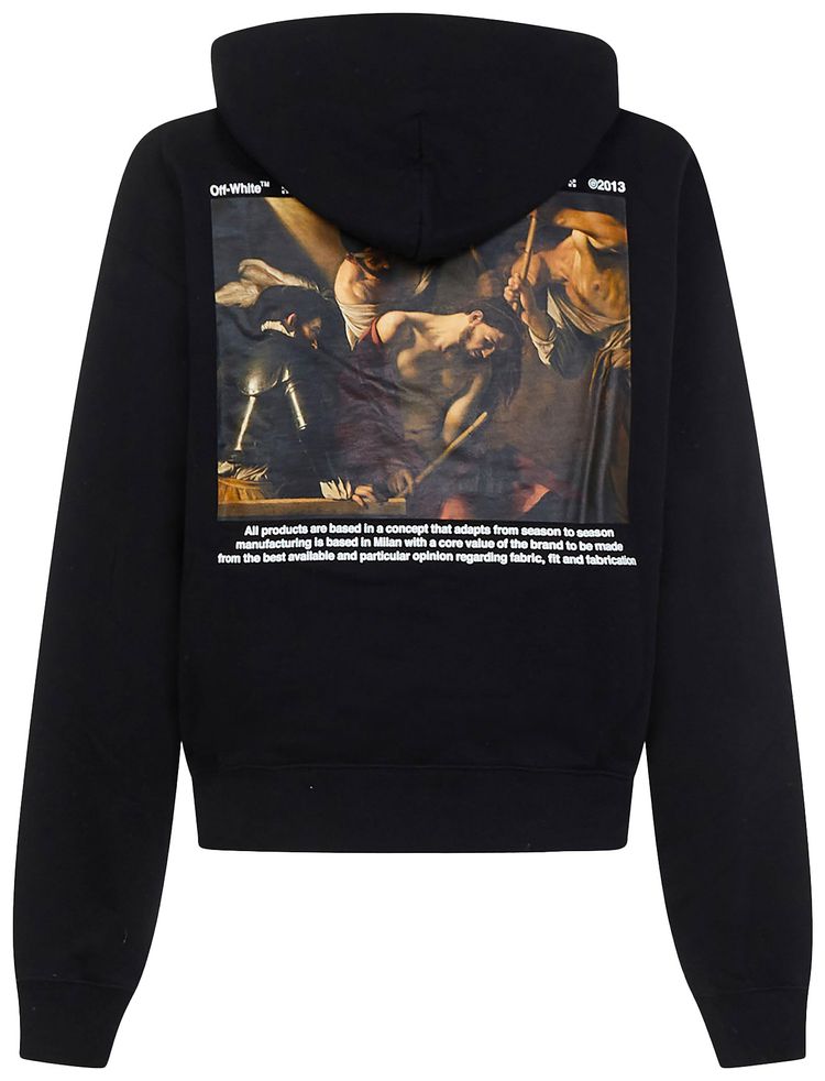 Off White Caravaggio Crowning Over Hoodie BlackWhite