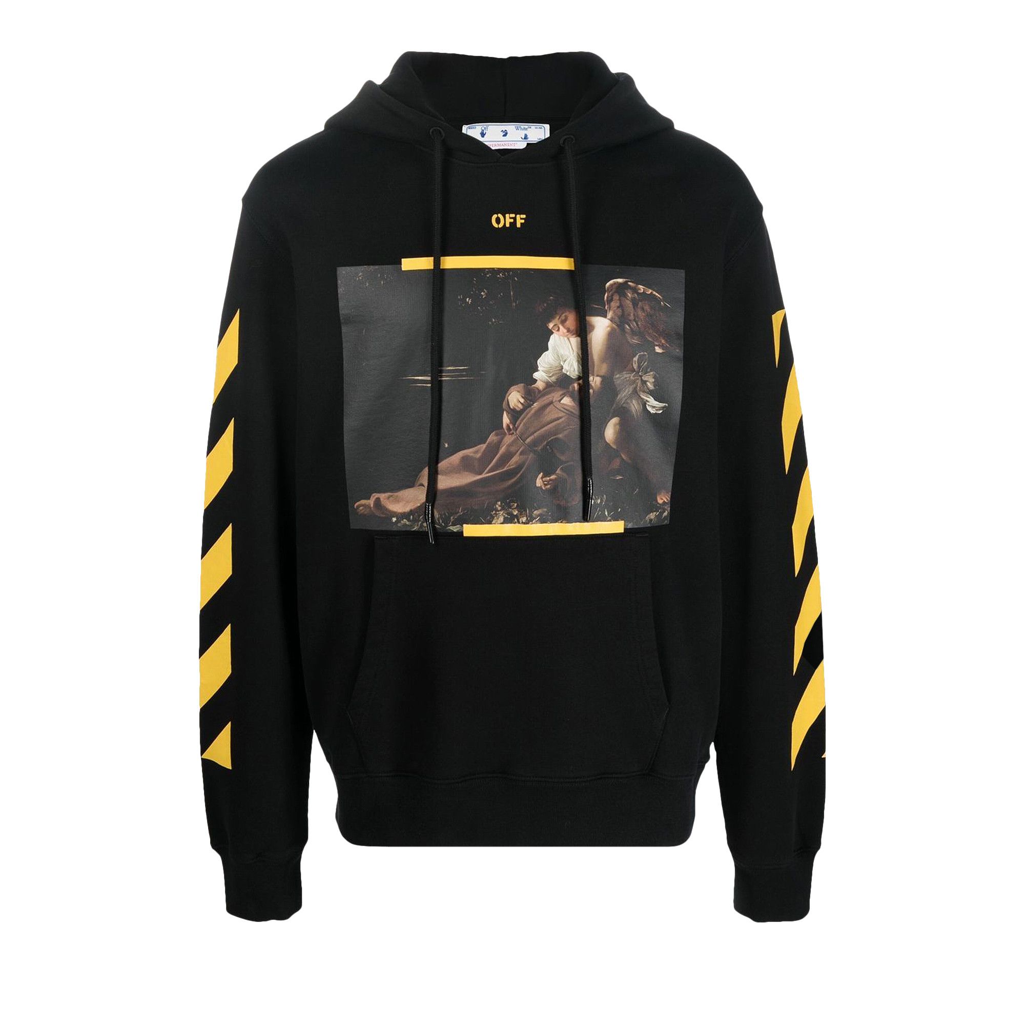 Off White Caravaggio Painting Graphic Hoodie in Black White