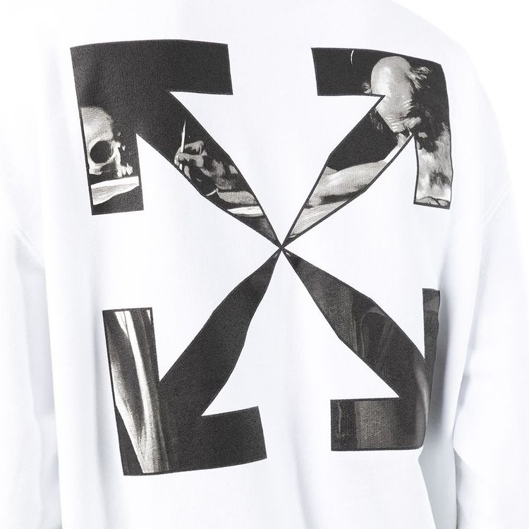 Off White Caravaggio Arrow Over Crewneck WhiteBlack