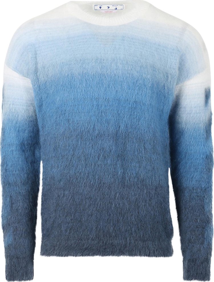 Off-White Diag Arrow Brushed Knit Crew 'Dusty Blue'