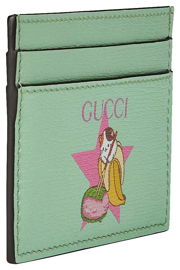 Gucci Star Bananya Print Card Case Pale Green