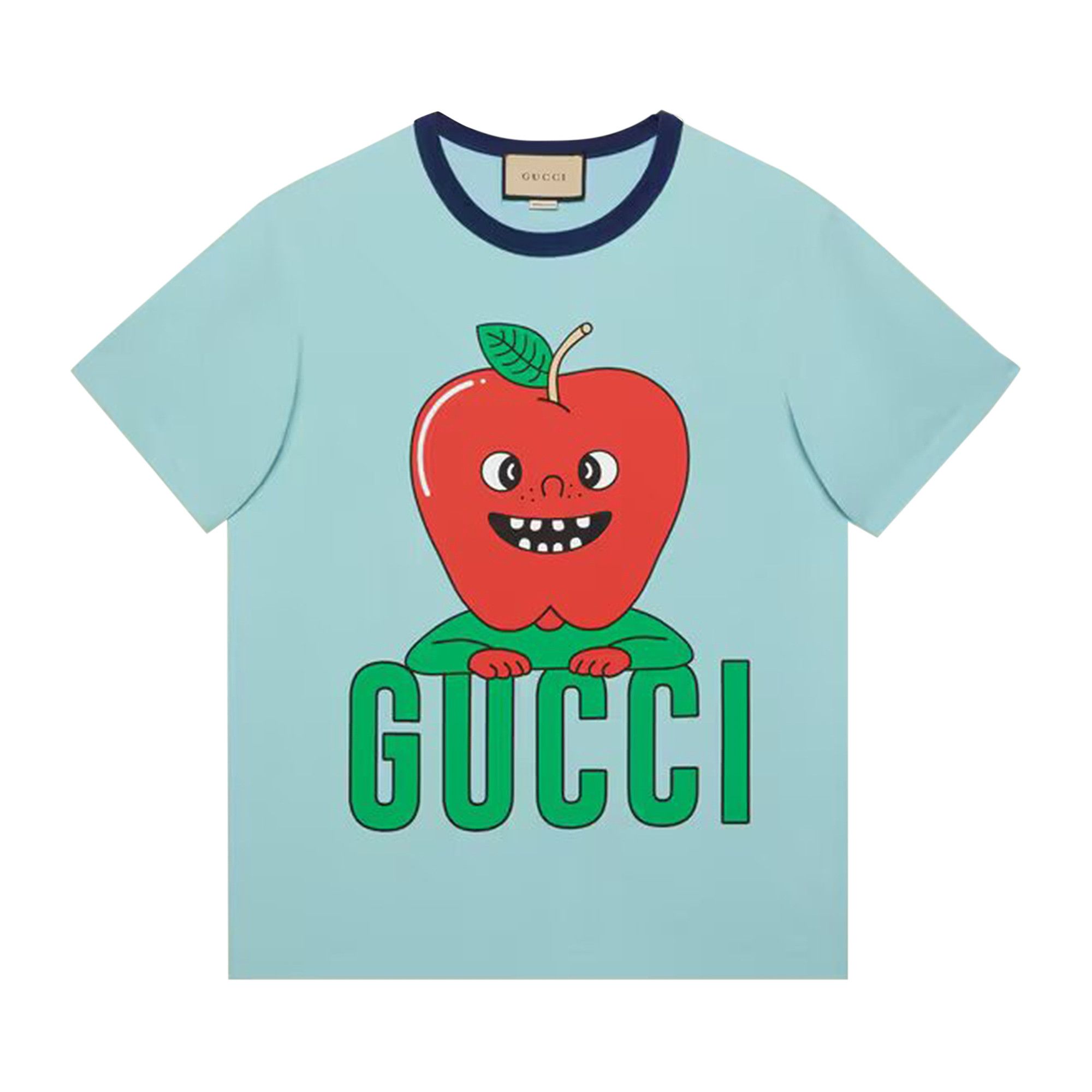 Buy Gucci Apple Print Cotton T-Shirt 'Light Blue' - 703439 XJEI2
