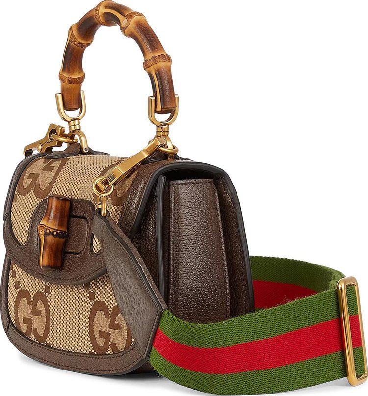 Gucci Bamboo 1947 Jumbo GG Mini Bag CamelEbony