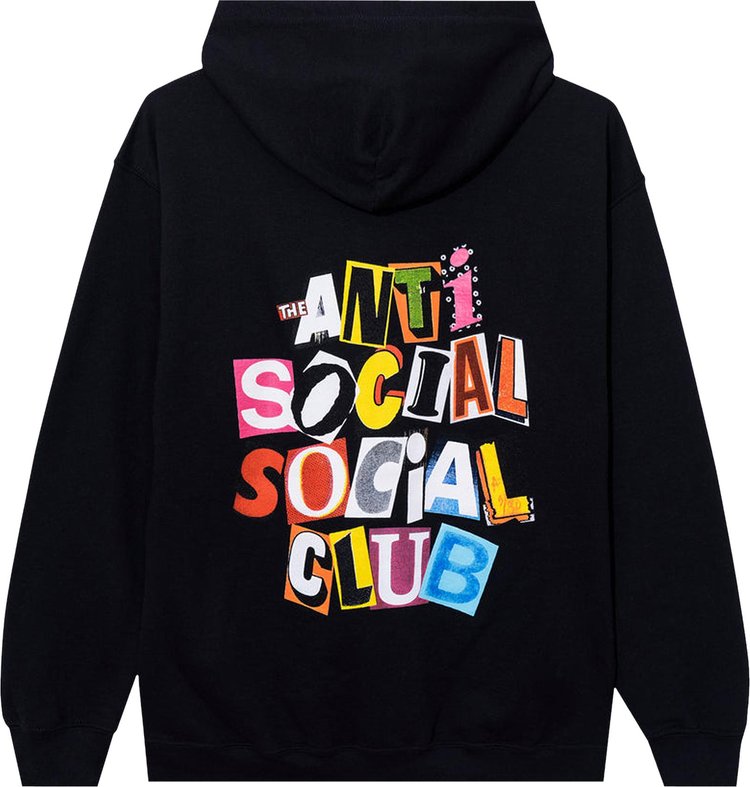 Anti Social Social Club Torn Pages Of Our Story Zip Hoodie Black