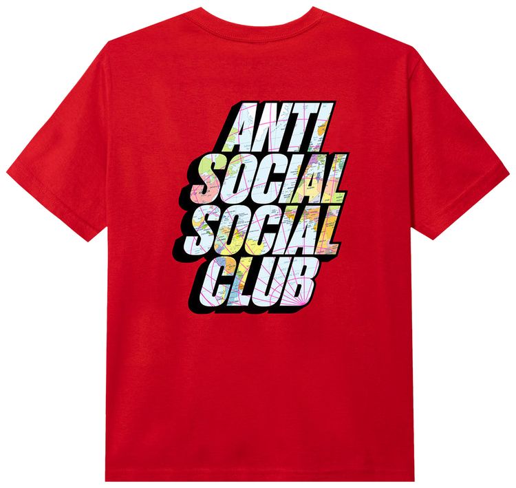 Anti Social Social Club Drop A Pin Tee Red