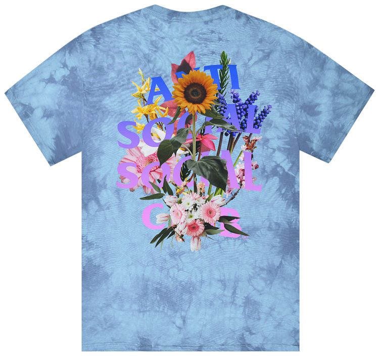 Anti Social Social Club Bouquet For The Old Days Tie Dye Tee Blue