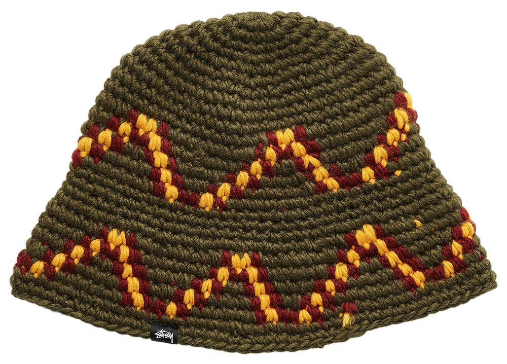 Stussy Giza Knit Bucket Hat 'Olive' GOAT