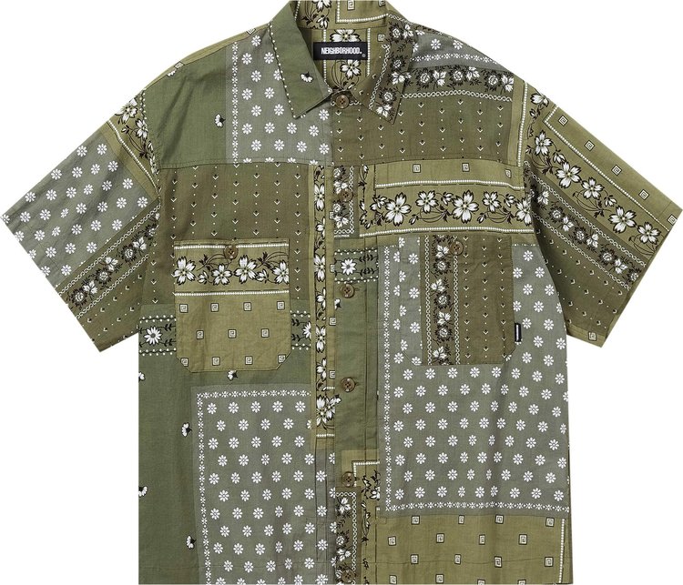 Buy Neighborhood Bandana Chopped Type-B Shirt 'Olive Drab' - 221TSNH