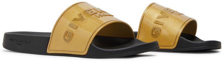 Givenchy Logo Slide Metallic Golden