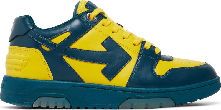 Off-White Men's Out of Office Outlined Leather Low-top Sneakers, Blue, Men's, 8D, Sneakers & Trainers Low-top Sneakers