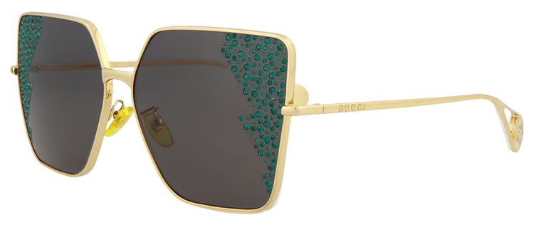Gucci Square Frame Sunglasses Metallic Gold