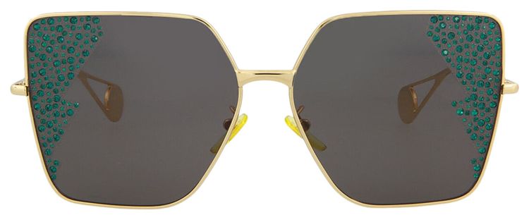 Gucci Square Frame Sunglasses Metallic Gold