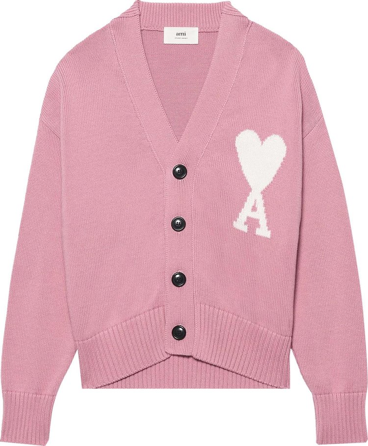 Ami ADC Cardigan 'Pale Pink/White'