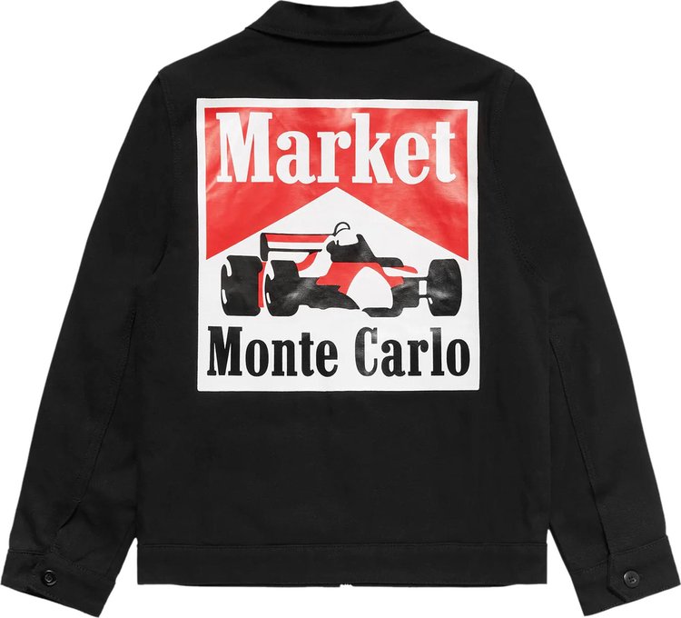 Market Racing Logo Coach Jacket Black