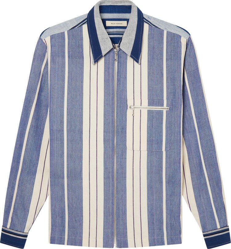 Buy Wales Bonner Handwoven Cotton Atlantic Jacket 'Blue/White ...