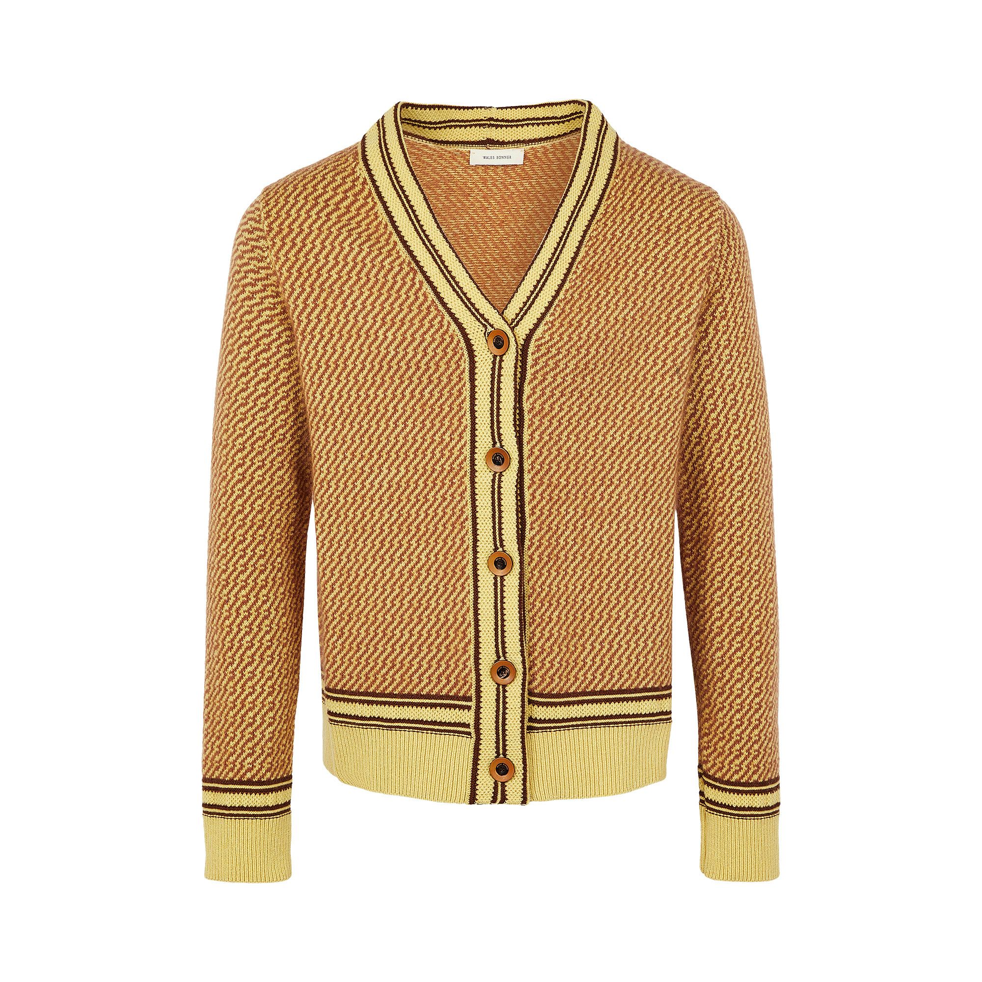 トップス wales bonner cardigan Buy Wales Bonner Clarinet Cardigan 'Pale Yellow/Brown