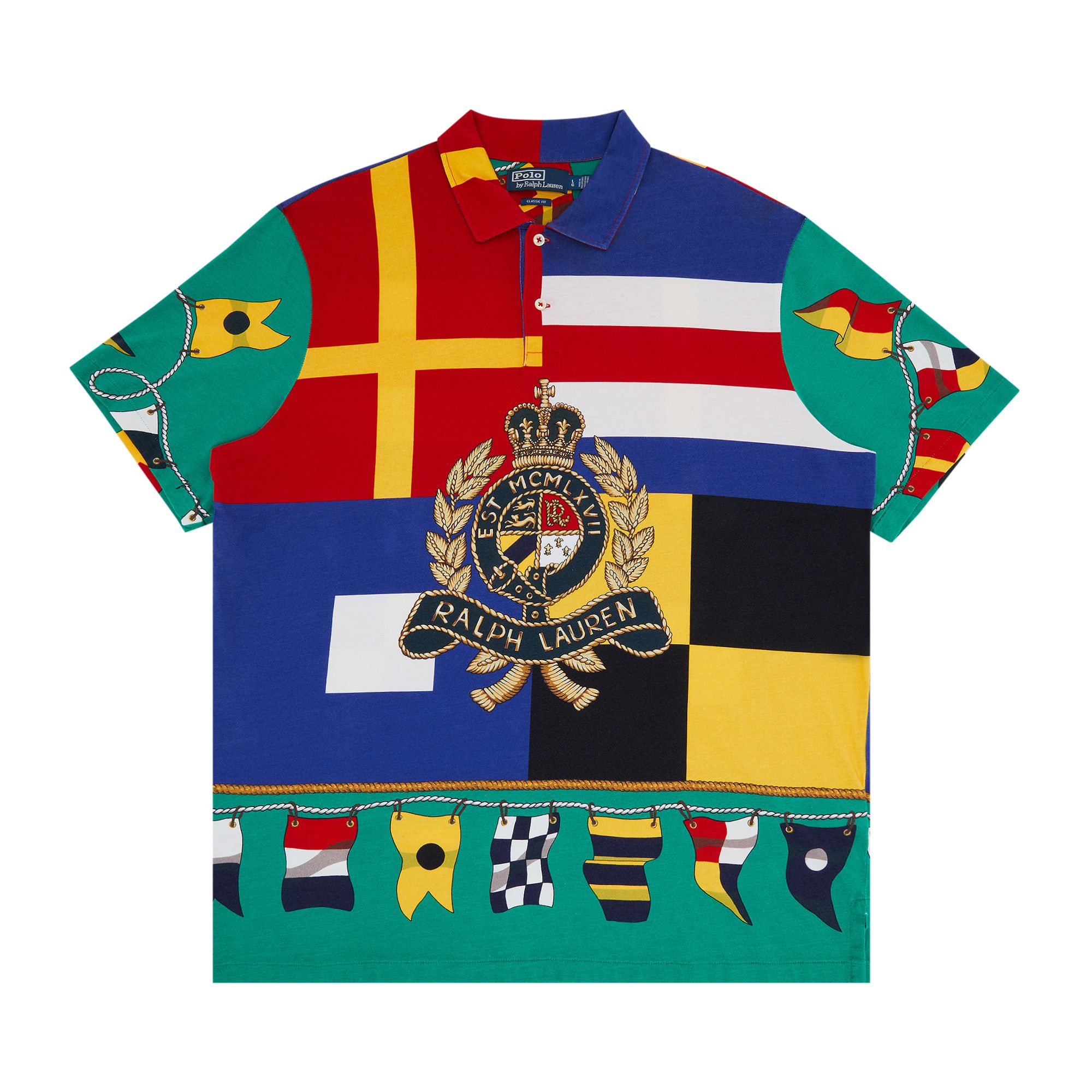 Buy Polo Ralph Lauren Short Sleeve Crest Flag Polo Shirt Multicolor 779895583001 MULT GOAT