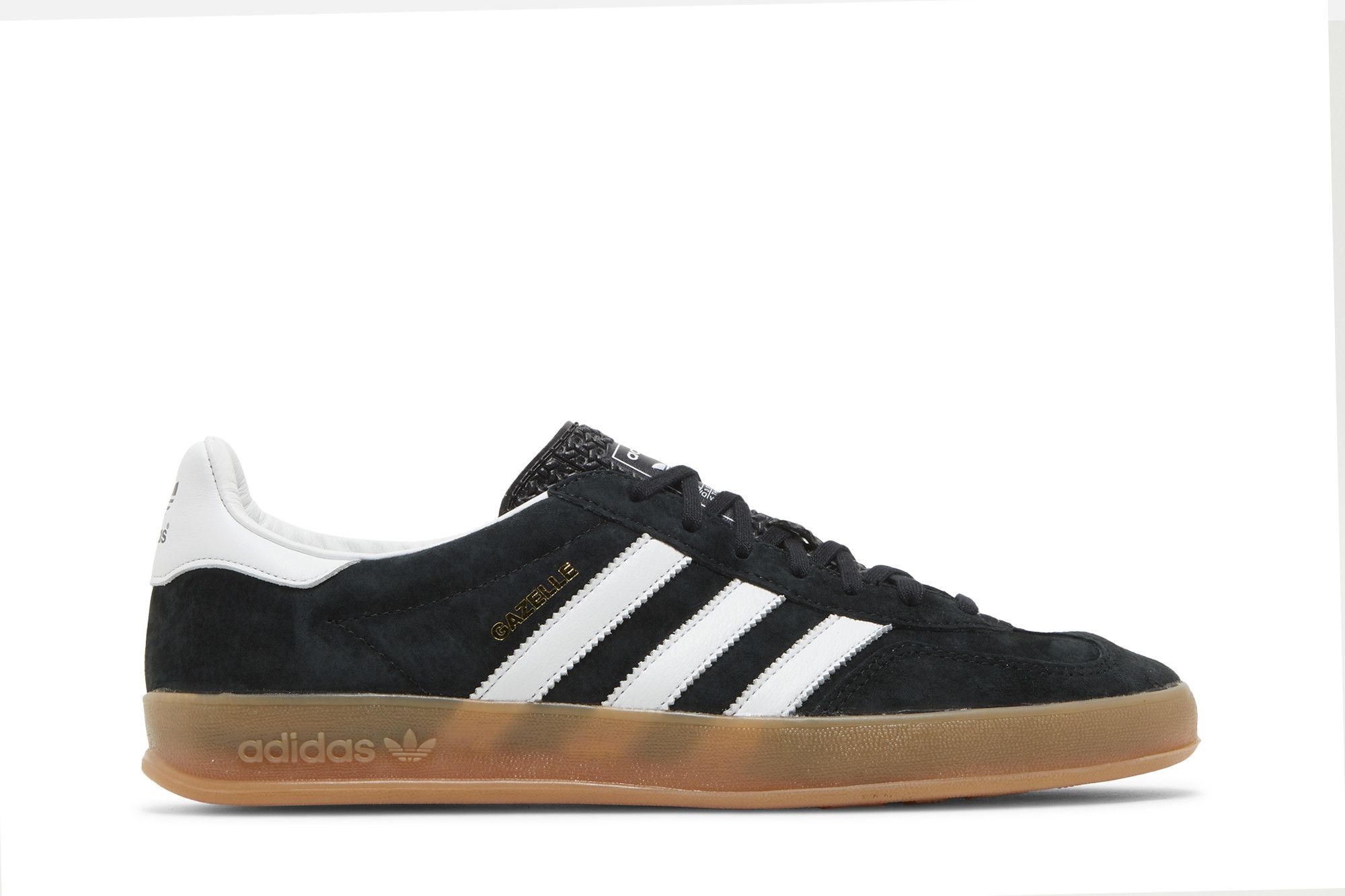Adidas gazelle online black white gum