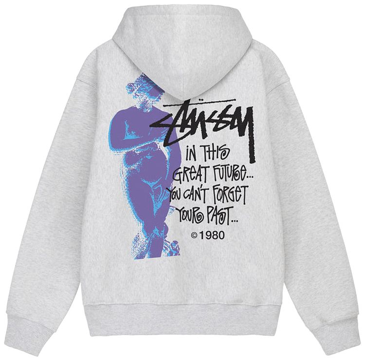 Stussy Great Future Zip Hoodie Ash Heather