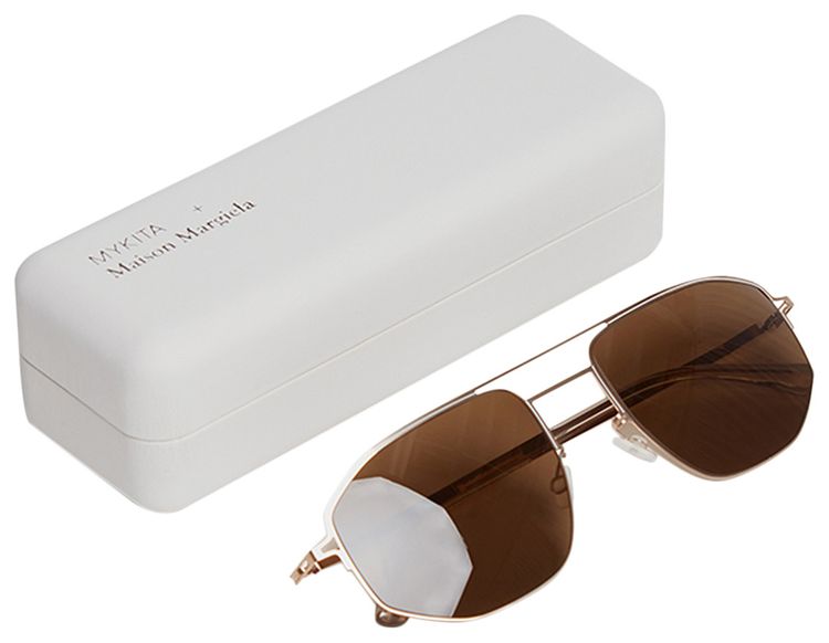 Mykita x Maison Margiela MMCRAFT017 Sunglasses CGDWhite Raw Brown Solid