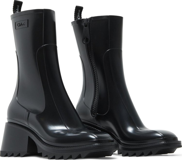 Chloe Wmns PVC Betty Rain Boot Black