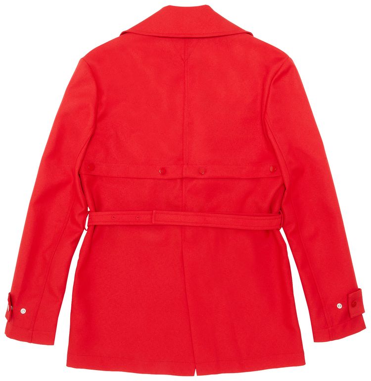 Bottega Veneta Belted Twill Jacket Red