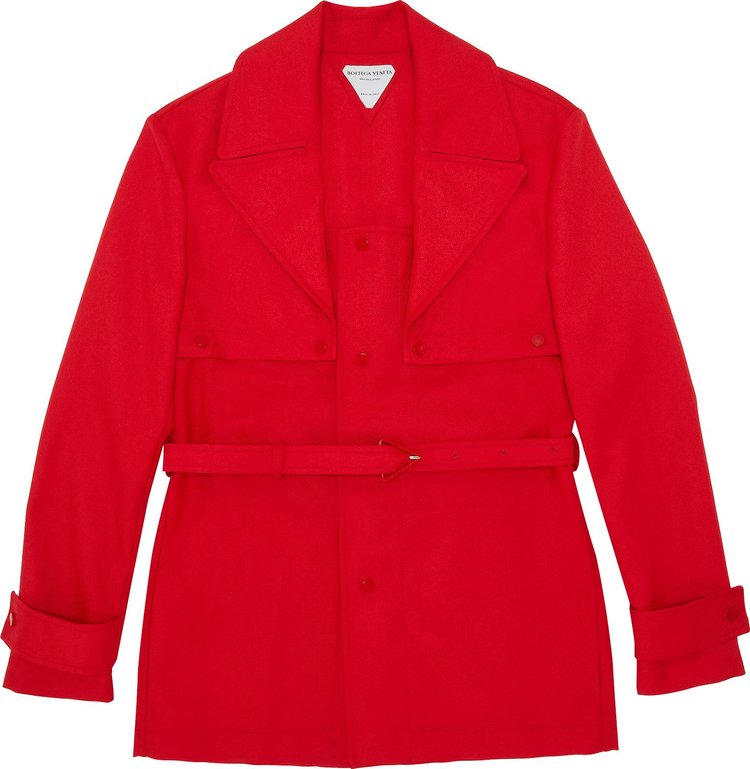 Bottega Veneta Belted Twill Jacket 'Red'