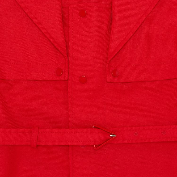 Bottega Veneta Belted Twill Jacket Red