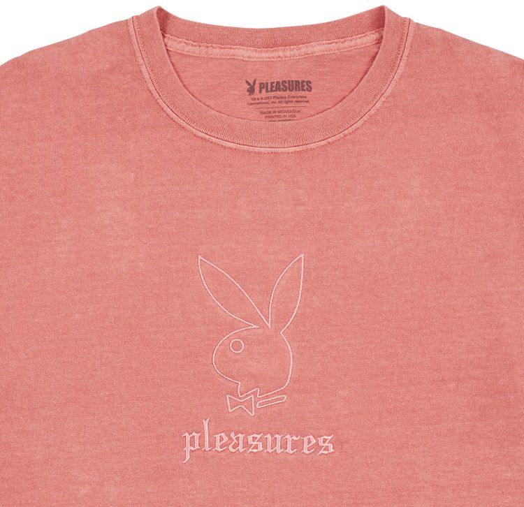 Pleasures x Playboy Entertainment Pigment Dye T Shirt Red