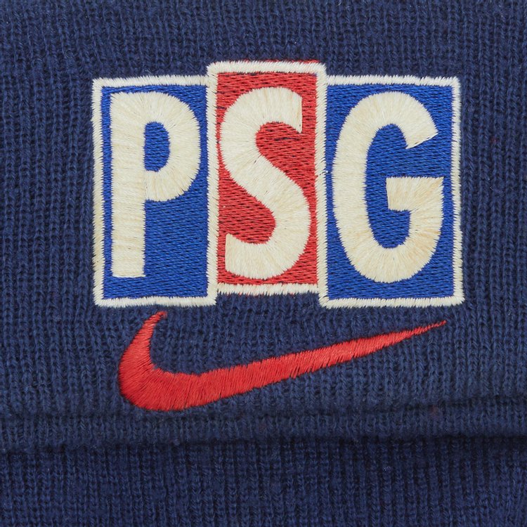 Vintage Nike Paris Saint Germain Logo Patch Beanie Navy