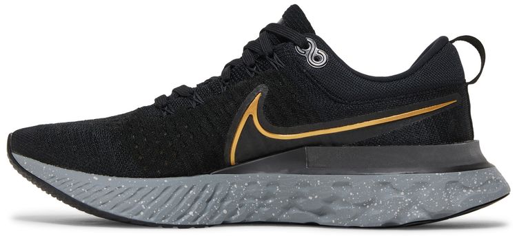 Nike React Infinity Run Flyknit 2 Black Metallic Gold