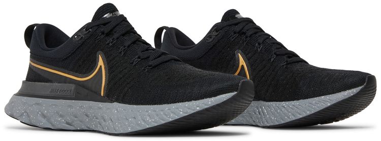 Nike React Infinity Run Flyknit 2 Black Metallic Gold
