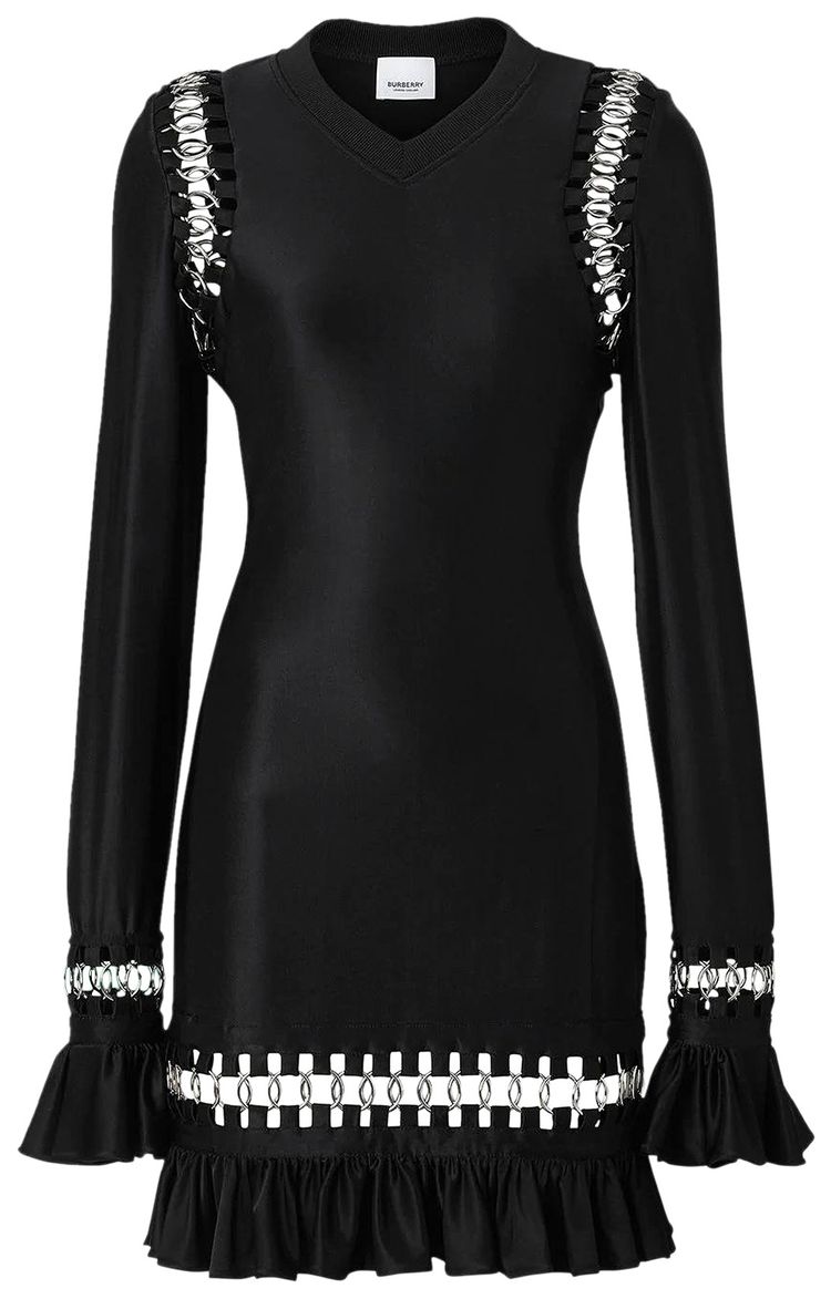 Burberry Ring Embellished Mini Dress Black