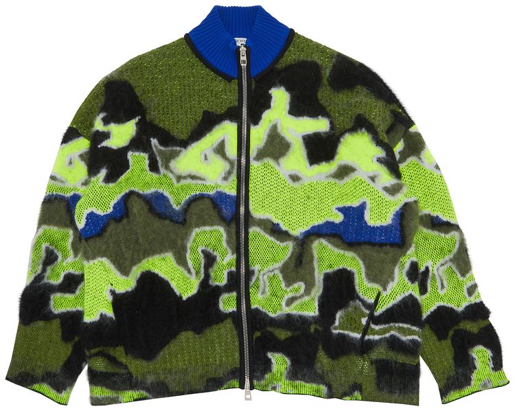 Loewe Cardigan BlueYellowKhakiGreen