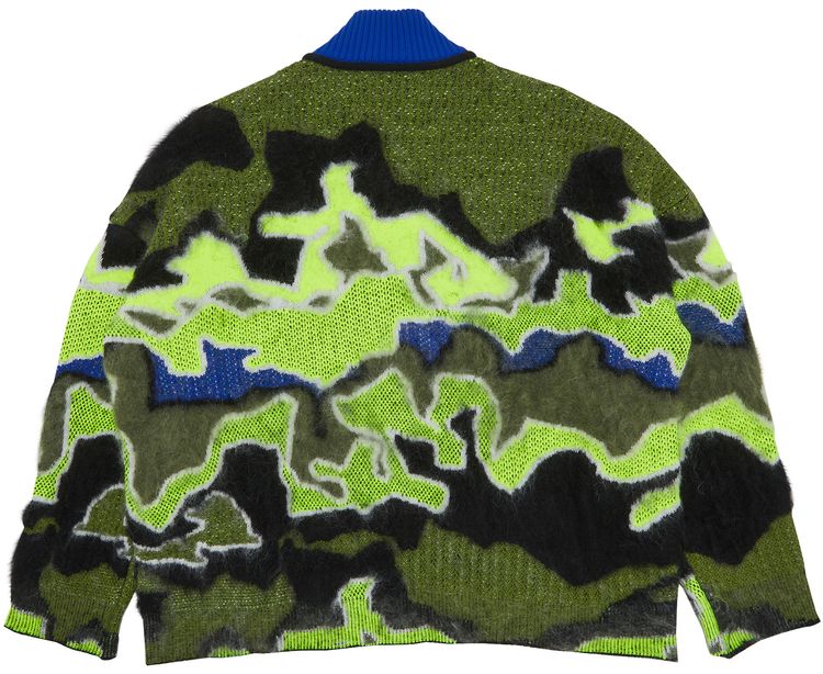 Loewe Cardigan BlueYellowKhakiGreen