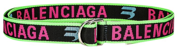 Balenciaga D Ring Belt BlackAcid Green