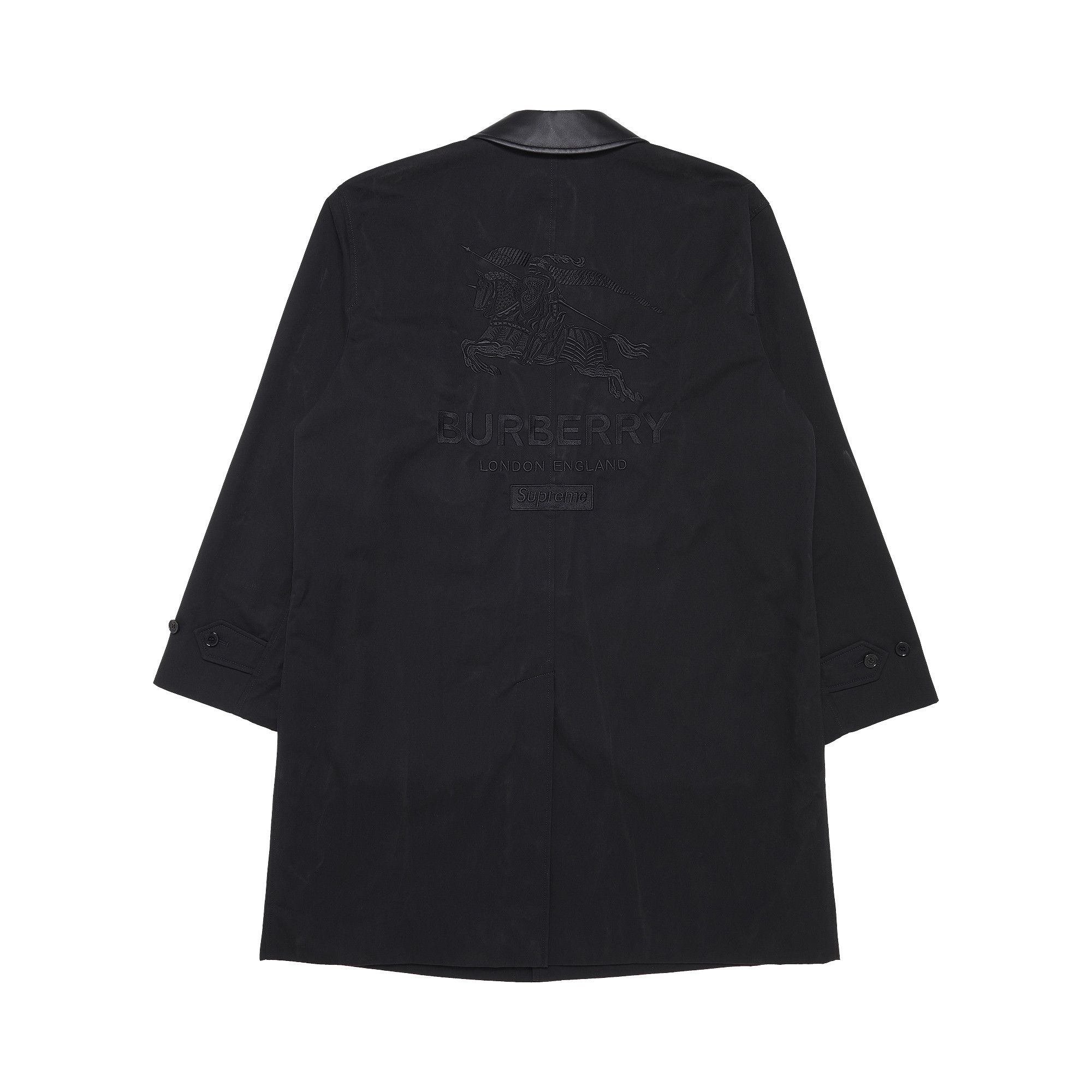 Buy Supreme x Burberry Leather Collar Trench 'Black' - SS22J35 BLACK | GOAT