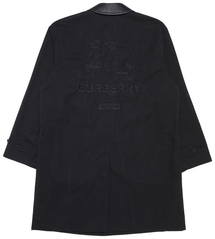 Supreme x Burberry Leather Collar Trench Black