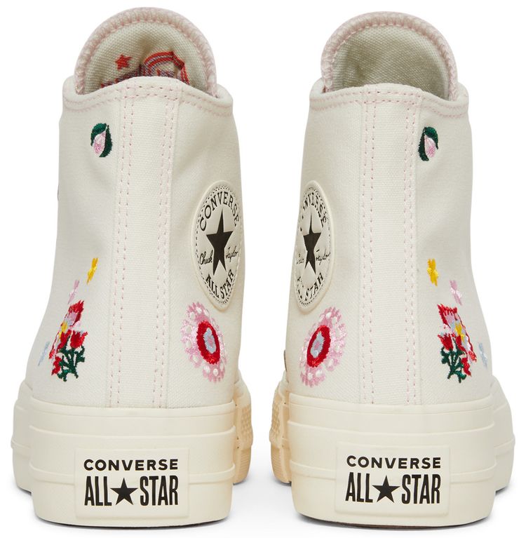 Converse Wmns Chuck Taylor All Star Lift Platform High Floral Embroidery   Egret