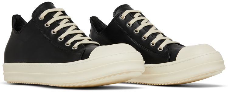Rick Owens Strobe Leather Low Black Milk