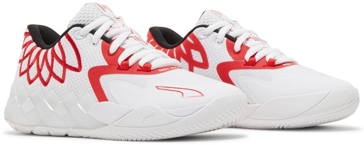 Puma MB01 Lo Jr Team Colors   White High Risk Red
