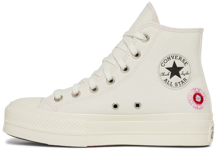 Converse Wmns Chuck Taylor All Star Lift Platform High Floral Embroidery   Egret
