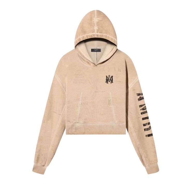 Amiri Army Stencil Hoodie Alabaster
