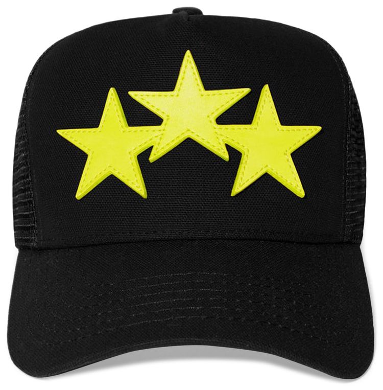 Amiri Three Star Trucker Hat BlackLime