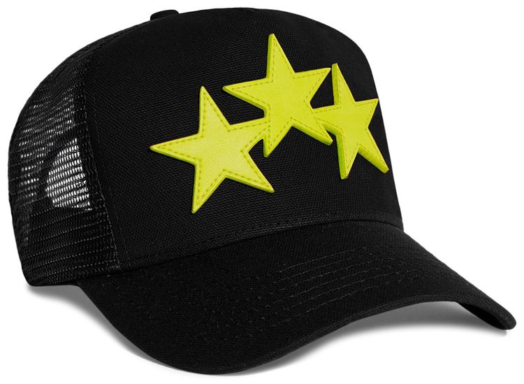 Amiri Three Star Trucker Hat BlackLime